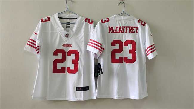 Women%27s San Francisco 49ers #23 Christian McCaffrey White Stitched Jersey